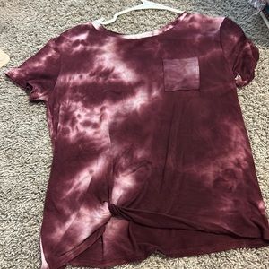 Girls dark purple tie dye tee.